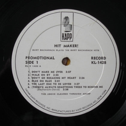 Burt Bacharach : Hit Maker! (LP, Mono, Promo)