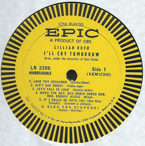 Lillian Roth : I'll Cry Tomorrow (LP, Album)
