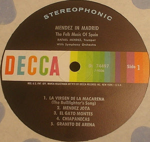 Rafael Mendez : Mendez In Madrid - The Folk Music Of Spain (LP, Album)