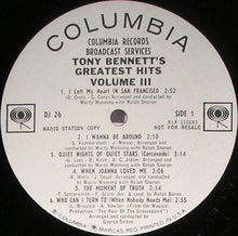 Laden Sie das Bild in den Galerie-Viewer, Tony Bennett : Tony Bennett&#39;s Greatest Hits, Volume III / The Movie Song Album (LP, Comp, Promo)
