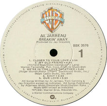 Laden Sie das Bild in den Galerie-Viewer, Al Jarreau : Breakin&#39; Away (LP, Album, Jac)
