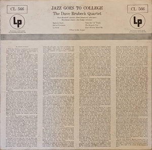 The Dave Brubeck Quartet : Jazz Goes To College (LP, Album, Promo)