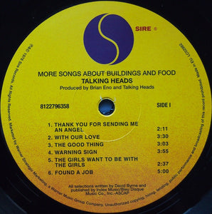 Talking Heads : More Songs About Buildings And Food (LP, Album, RE, RM, 180)