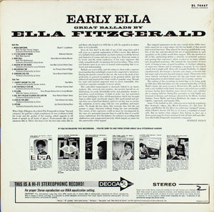 Ella Fitzgerald : Early Ella - Great Ballads By Ella Fitzgerald (LP, Comp)