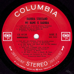Barbra Streisand : My Name Is Barbra (LP, Album, RE, Pit)