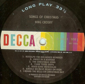 Bing Crosby : Songs Of Christmas (LP, Comp, Mono)