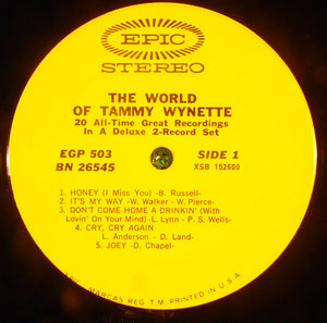 Tammy Wynette : The World Of Tammy Wynette (2xLP, Comp)