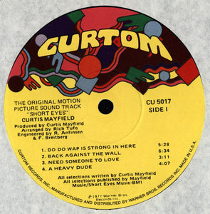 Curtis Mayfield : Short Eyes - The Original Picture Soundtrack (LP, Album, Jac)
