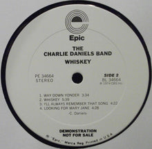 Laden Sie das Bild in den Galerie-Viewer, The Charlie Daniels Band : Whiskey (LP, Album, Promo, RE, Pit)
