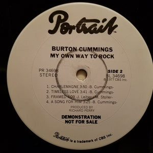 Burton Cummings : My Own Way To Rock (LP, Album, Promo)