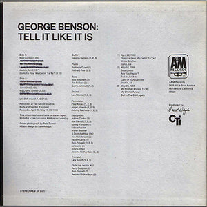 George Benson : Tell It Like It Is (LP, Album, Promo, Gat)