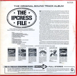John Barry : The Ipcress File (The Original Soundtrack Album) (LP, Album)