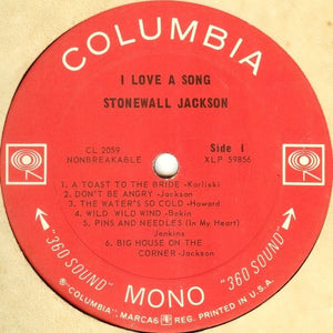 Stonewall Jackson : I Love A Song (LP, Mono)