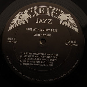 Lester Young : Pres At His Very Best (LP, Comp, RE)