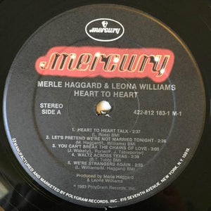 Merle Haggard & Leona Williams : Heart To Heart (LP, Album, 53 )