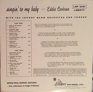 Eddie Cochran With The Johnny Mann Orchestra And Chorus : Singin' To My Baby (LP, Album, Mono)