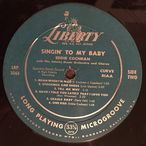 Eddie Cochran With The Johnny Mann Orchestra And Chorus : Singin' To My Baby (LP, Album, Mono)