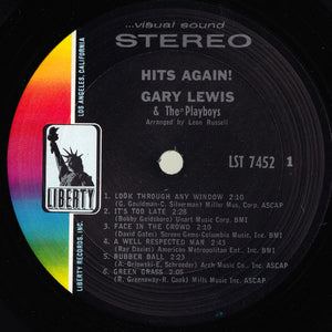 Gary Lewis & The Playboys : Hits Again! (LP, Album, Pit)