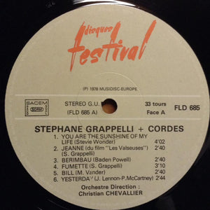 Stéphane Grappelli : Stéphane Grappelli + Cordes (LP, Album)