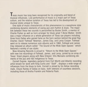 David "Fathead" Newman, Ellis Marsalis, Cornell Dupree : Return To The Wide Open Spaces (CD, Album)