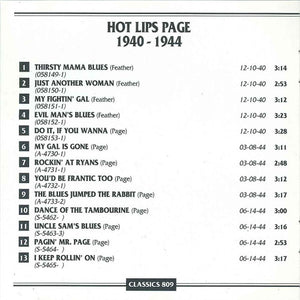 Hot Lips Page : 1940-1944 (CD, Comp)