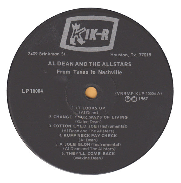 Buy Al Dean And The Allstars* : From Texas To Nashville (LP, Album ...
