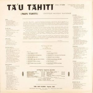 The Voices Of The Atolls And The Zizou Bar Trio : Ta'u Tahiti (LP, Album)