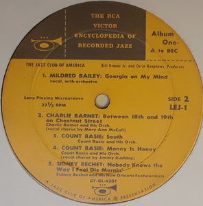 Various : The RCA Victor Encyclopedia Of Recorded Jazz: Album 1 All To Bec (10", Comp)