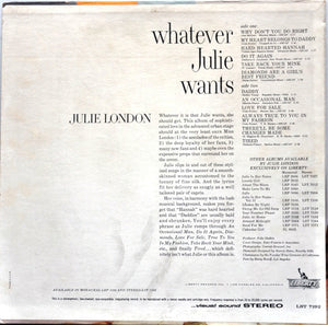 Julie London : Whatever Julie Wants (LP, Album)