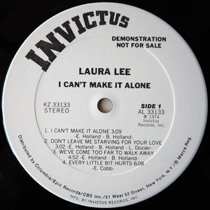 Laura Lee : I Can't Make It Alone (LP, Album, Promo)