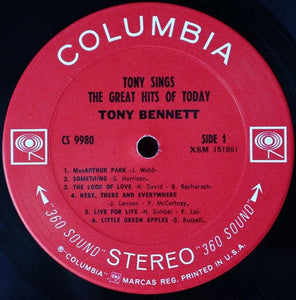 Tony Bennett : Tony Sings The Great Hits Of Today (LP, Album)