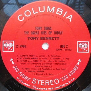 Tony Bennett : Tony Sings The Great Hits Of Today (LP, Album)