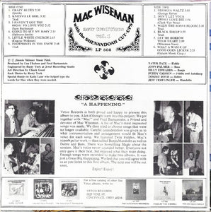 Mac Wiseman With The Shenandoah Cut-Ups* : New Traditions Vol. 1 (LP, Album)