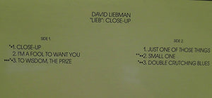 David Liebman : "Lieb": Close-Up (LP, RE)