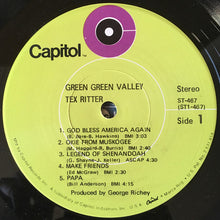 Laden Sie das Bild in den Galerie-Viewer, Tex Ritter : Green Green Valley (LP)
