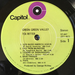 Tex Ritter : Green Green Valley (LP)