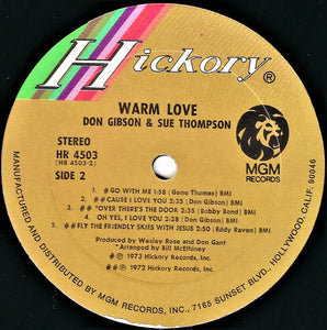 Don Gibson & Sue Thompson : Warm Love (LP, RE)