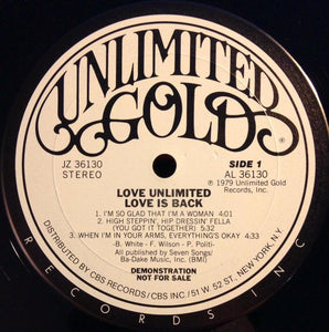 Love Unlimited : Love Is Back (LP, Album, Promo)