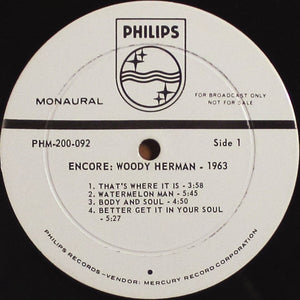 Woody Herman : Encore (LP, Mono, Promo)