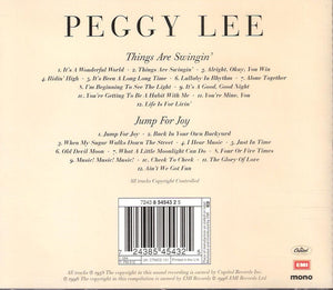 Peggy Lee : Things Are Swingin' / Jump For Joy (CD, Comp, Mono, RM)