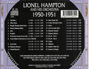 Lionel Hampton And His Orchestra : 1950-1951 (CD, Comp)