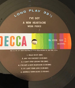 Webb Pierce : I've Got A New Heartache (LP, Album, Mono)