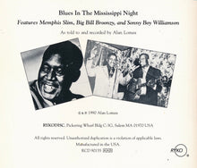Load image into Gallery viewer, Big Bill Broonzy, Memphis Slim , And Sonny Boy Williamson : Blues In The Mississippi Night (CD, Club, RE)
