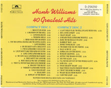 Load image into Gallery viewer, Hank Williams : 40 Greatest Hits (2xCD, Comp, Club, RE)
