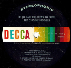 The Osborne Brothers : Up To Date And Down To Earth (LP, Album)