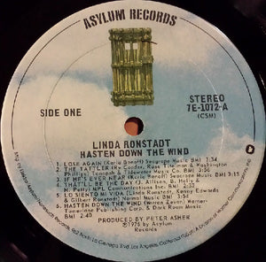 Linda Ronstadt : Hasten Down The Wind (LP, Album, CSM)