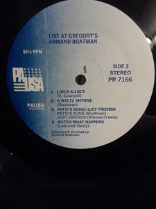 Armand Boatman : Live At Gregory's (LP, Album)