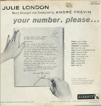 Laden Sie das Bild in den Galerie-Viewer, Julie London : Your Number Please (LP, Album, Mono)
