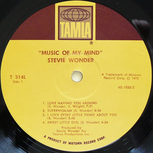 Stevie Wonder : Music Of My Mind (LP, Album, Sup)