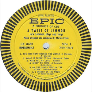 Jack Lemmon : A Twist Of Lemmon: Jack Lemmon Plays And Sings (LP, Album, Mono)
